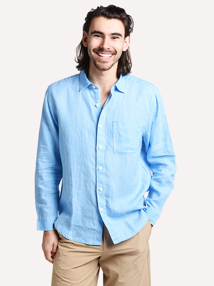 Tommy Bahama Men's Long Sleeve Sea Glass Breezer Linen Shirt - Saint Bernard