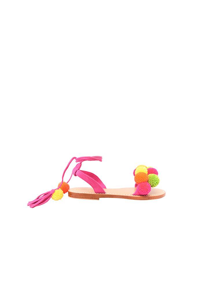 Mystique Multi Pom Pom Sandal - Saint Bernard