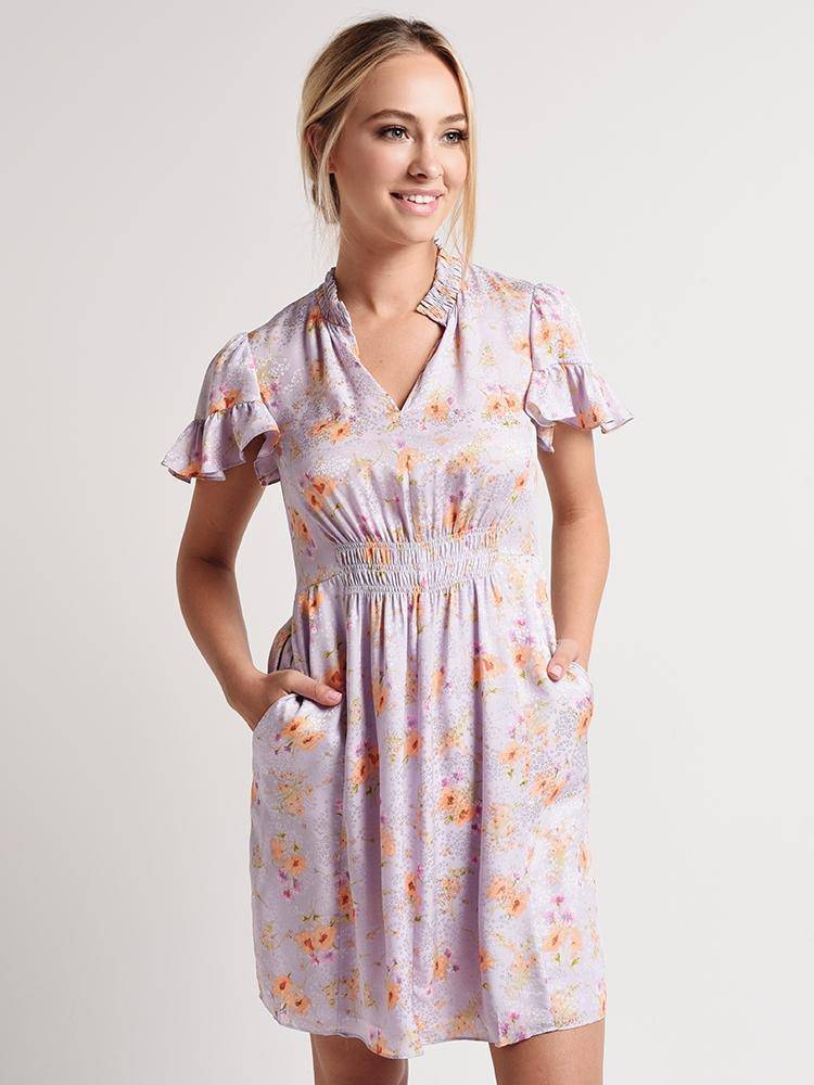 Rebecca Taylor Emilia Silk Jacquard Dress - Saint Bernard