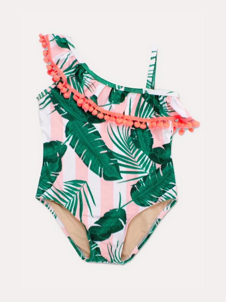 Hatley One Shoulder Botanical Swimsuit - Saint Bernard