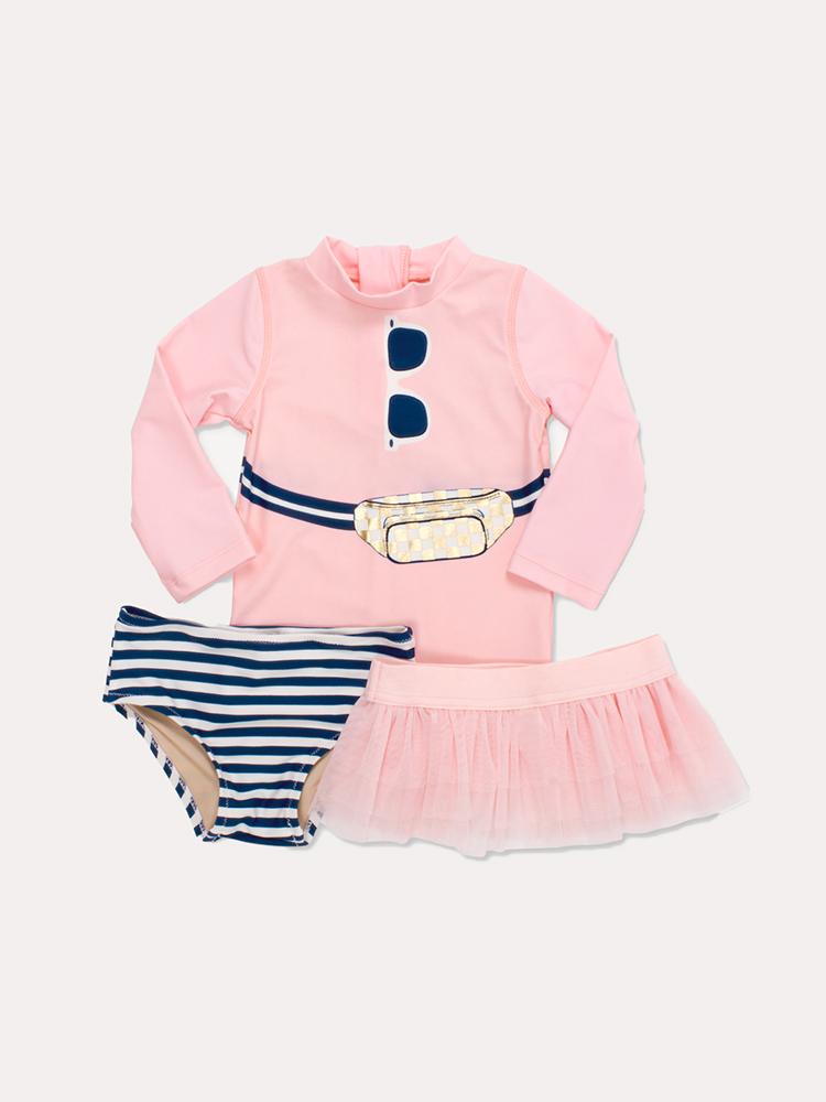 Shade Critters Girls' 3 pc Rashgaurd Set - Saint Bernard