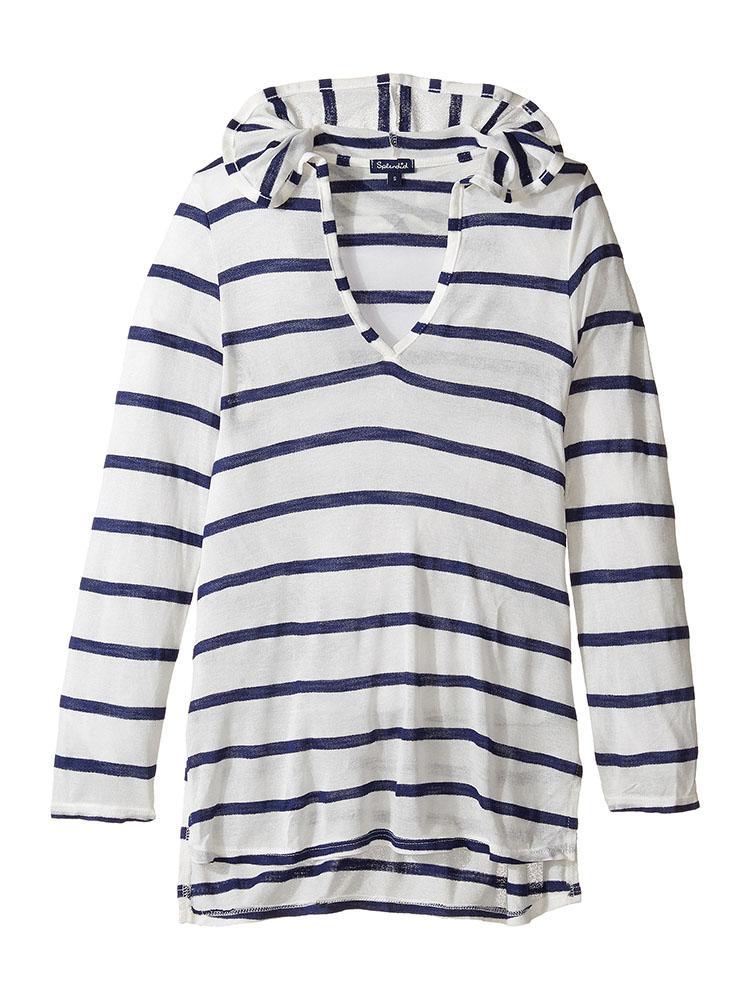 Splendid Girls' Plaid Patch Hoodie Cover-Up - Saint Bernard