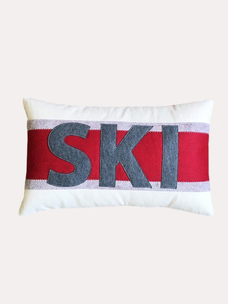 The Salty Cottage Stripe Ski Pillow - Saint Bernard
