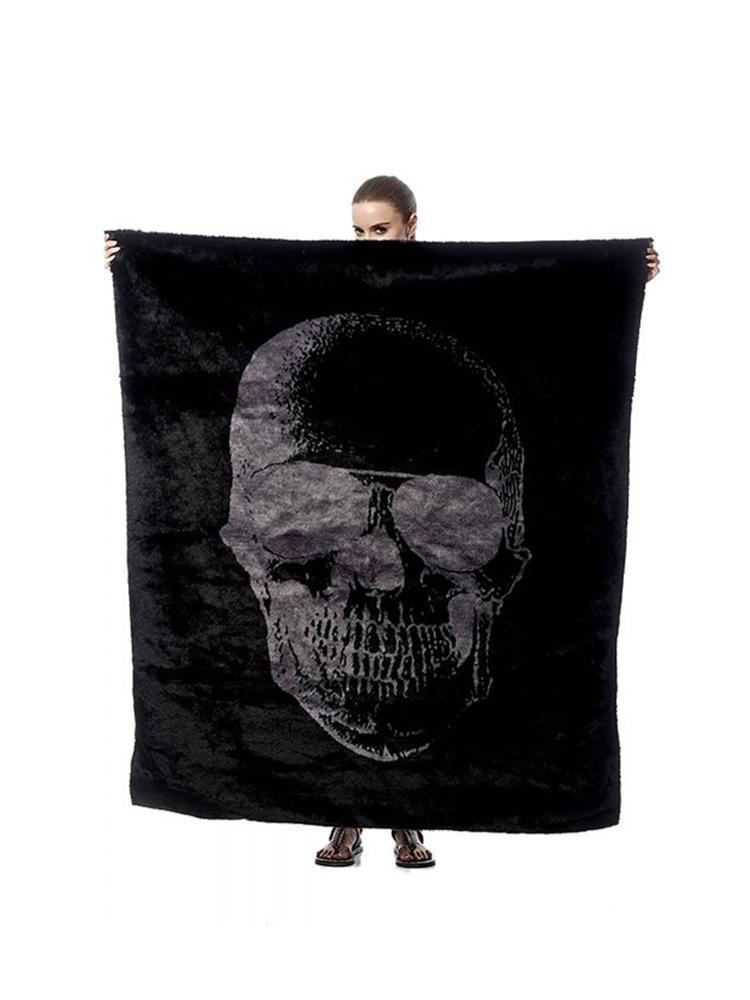 Skull Cashmere Skull Plush Blanket - Saint Bernard