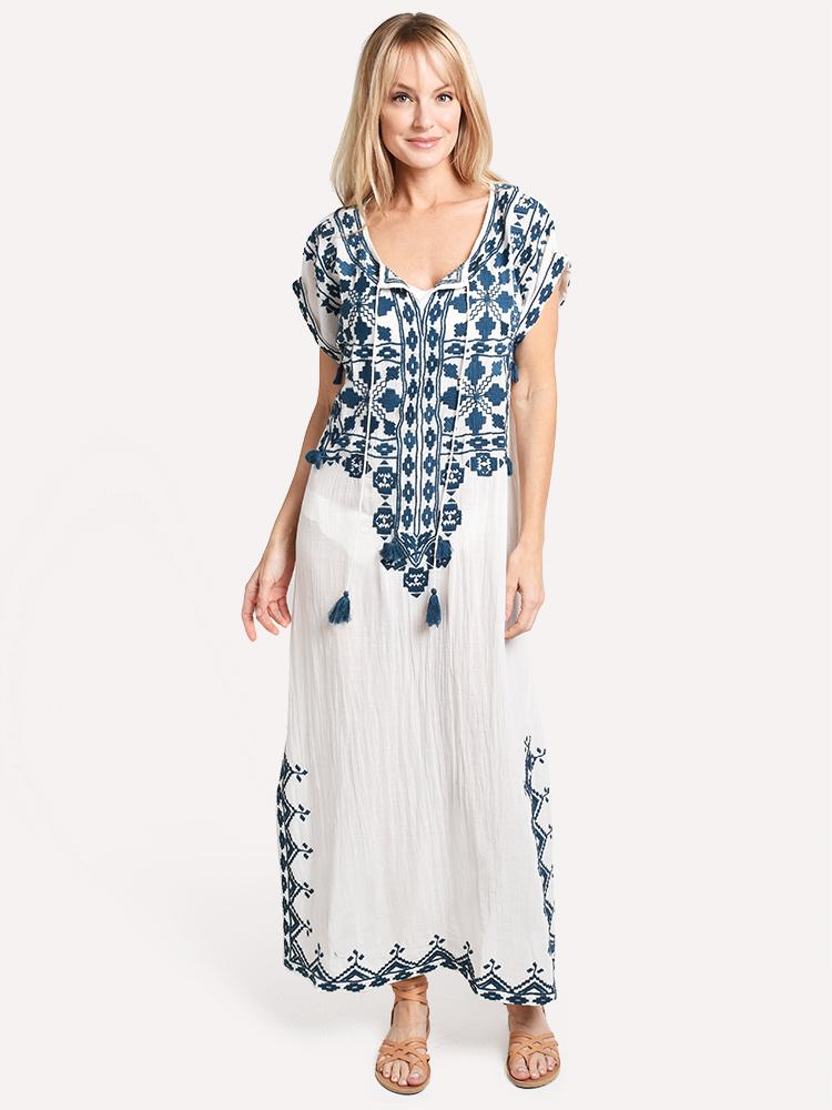 Star Mela Inari Embroidered Maxi Kaftan Star Mela Inari Embroidered Maxi Kaftan