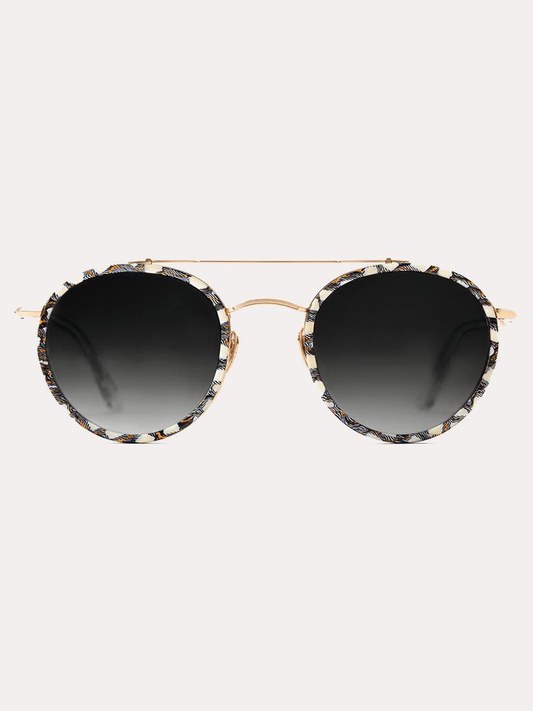 Krewe Poydras 24k Titanium Stella Crystal Sunglasses - Saint Bernard
