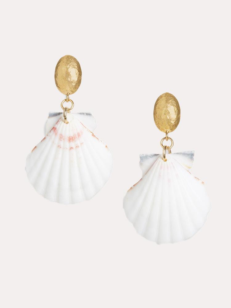 Neely Phelan Scallop Shell Drop Earrings - Saint Bernard