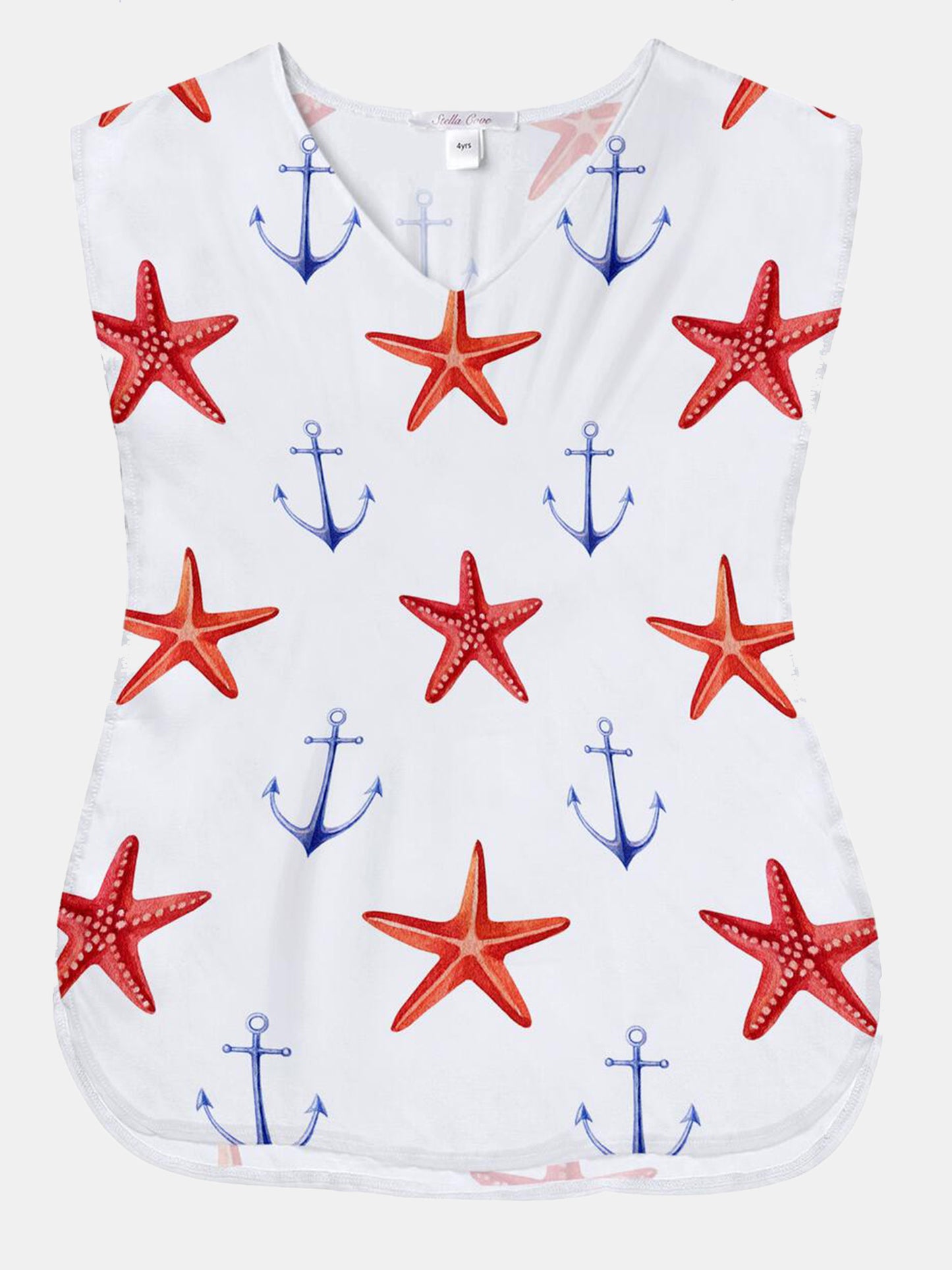 Stella Cove Little Girls' Starfish and Anchor Cover Up - Saint Bernard