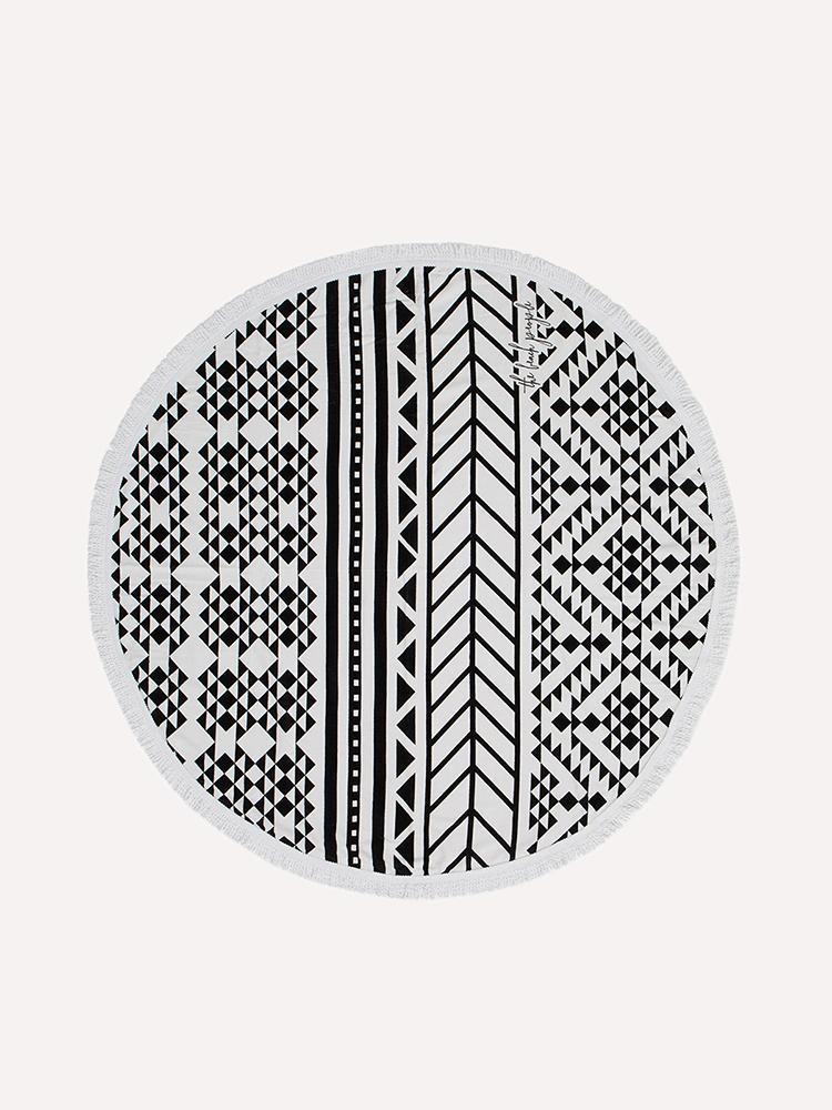 The Beach People Aztec Round Towel - Saint Bernard