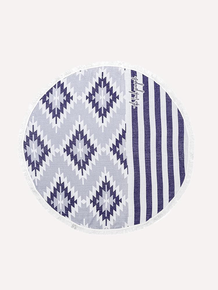 The Beach People Mountauk Round Towel - Saint Bernard