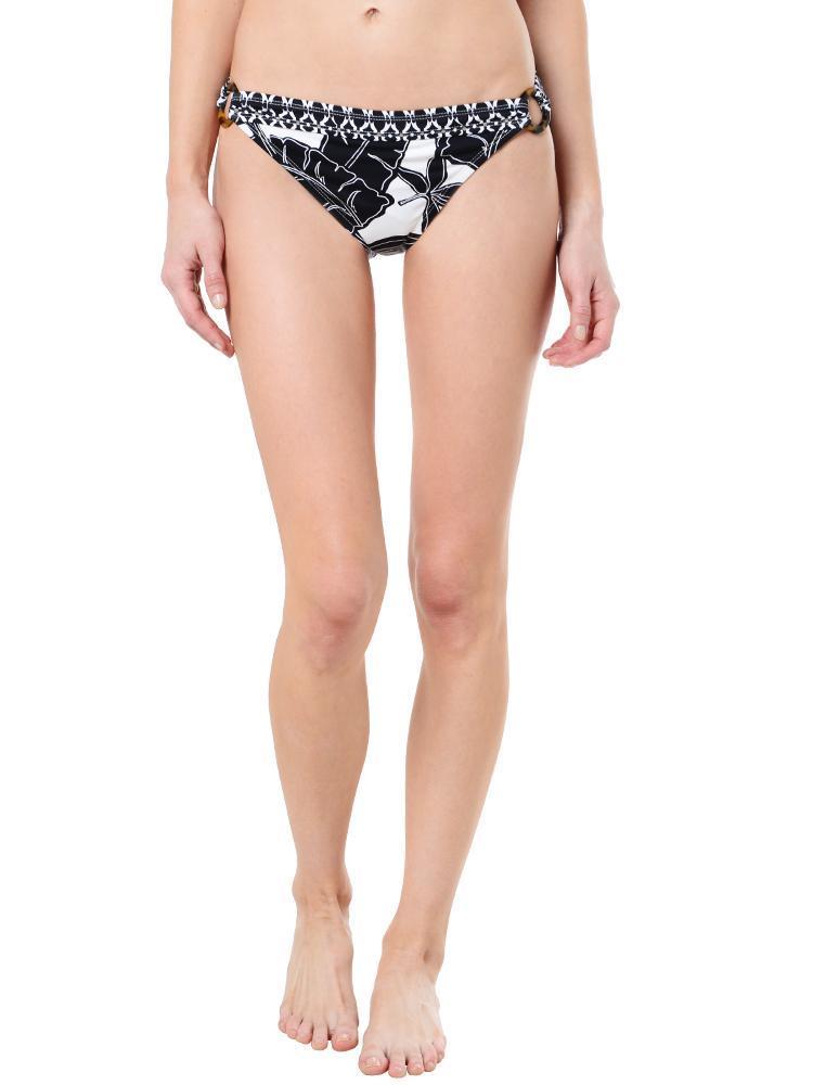 Tommy Bahama Women's Graphic Leaf Hipster Bikini Bottoms With Tortoise Rings