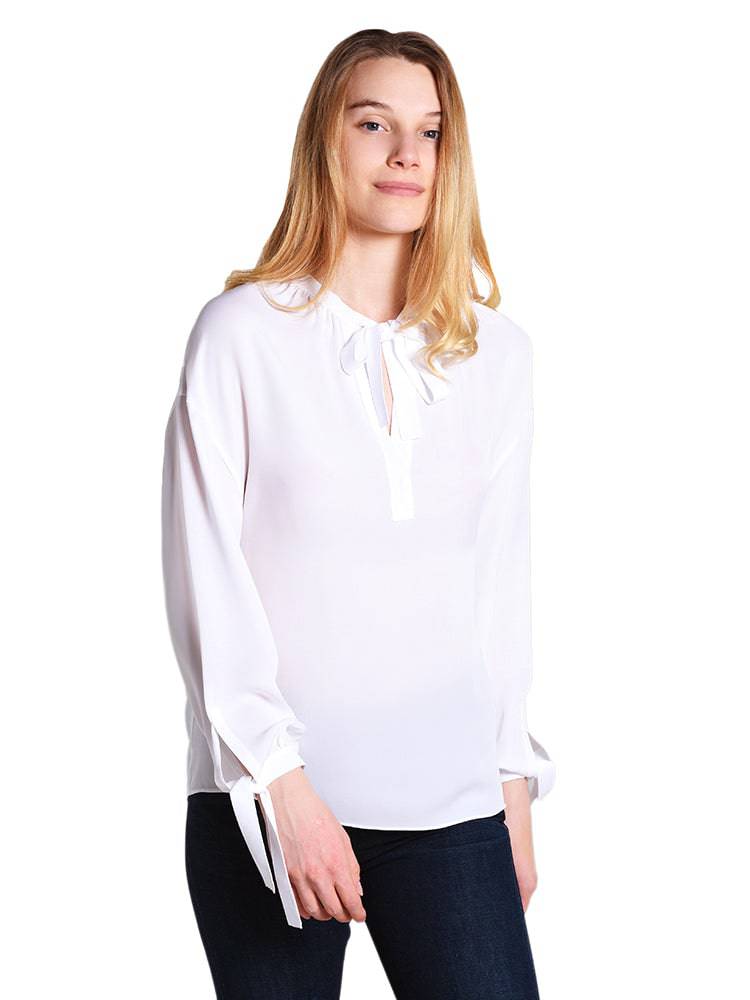 Vince Tie Front Poet Blouse - Saint Bernard