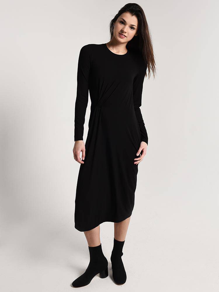 Vince Long Sleeve Side Drape Dress Vince Long Sleeve Side Drape Dress