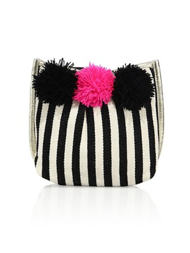 Jadetribe Valerie 3 Pom Makeup Bag - Saint Bernard