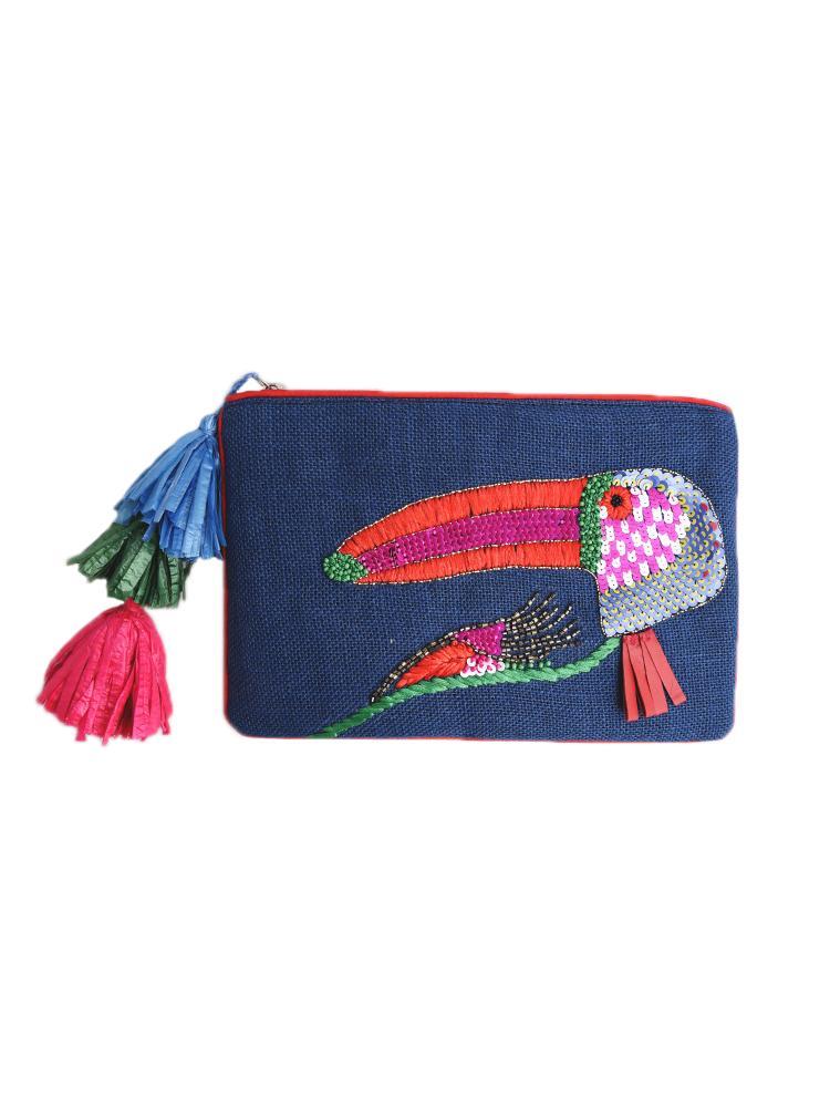 Roberta Roller Rabbit Tucan Embellished Clutch - Saint Bernard