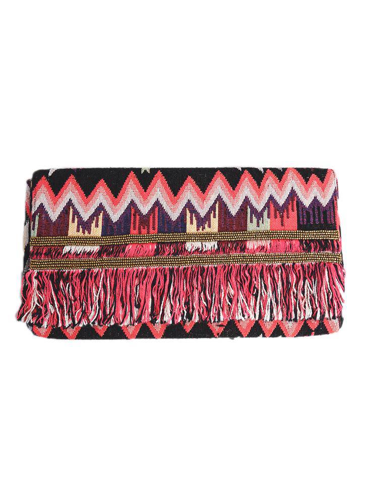 Roberta Roller Rabbit Norte Beaded Fringe Clutch - Saint Bernard