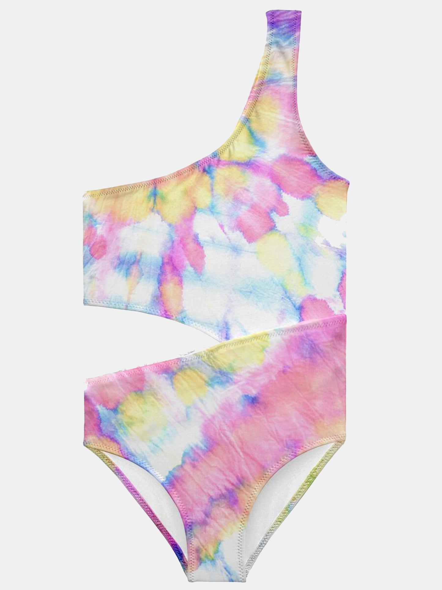 Stella Cove Girls' Whirl Side Cut Swimsuit - Saint Bernard