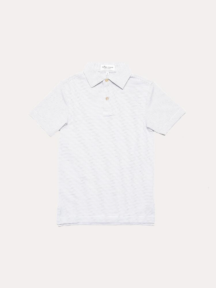 Peter Millar Boys' Halford Stripe Youth Stretch Jersey Polo - Saint Bernard