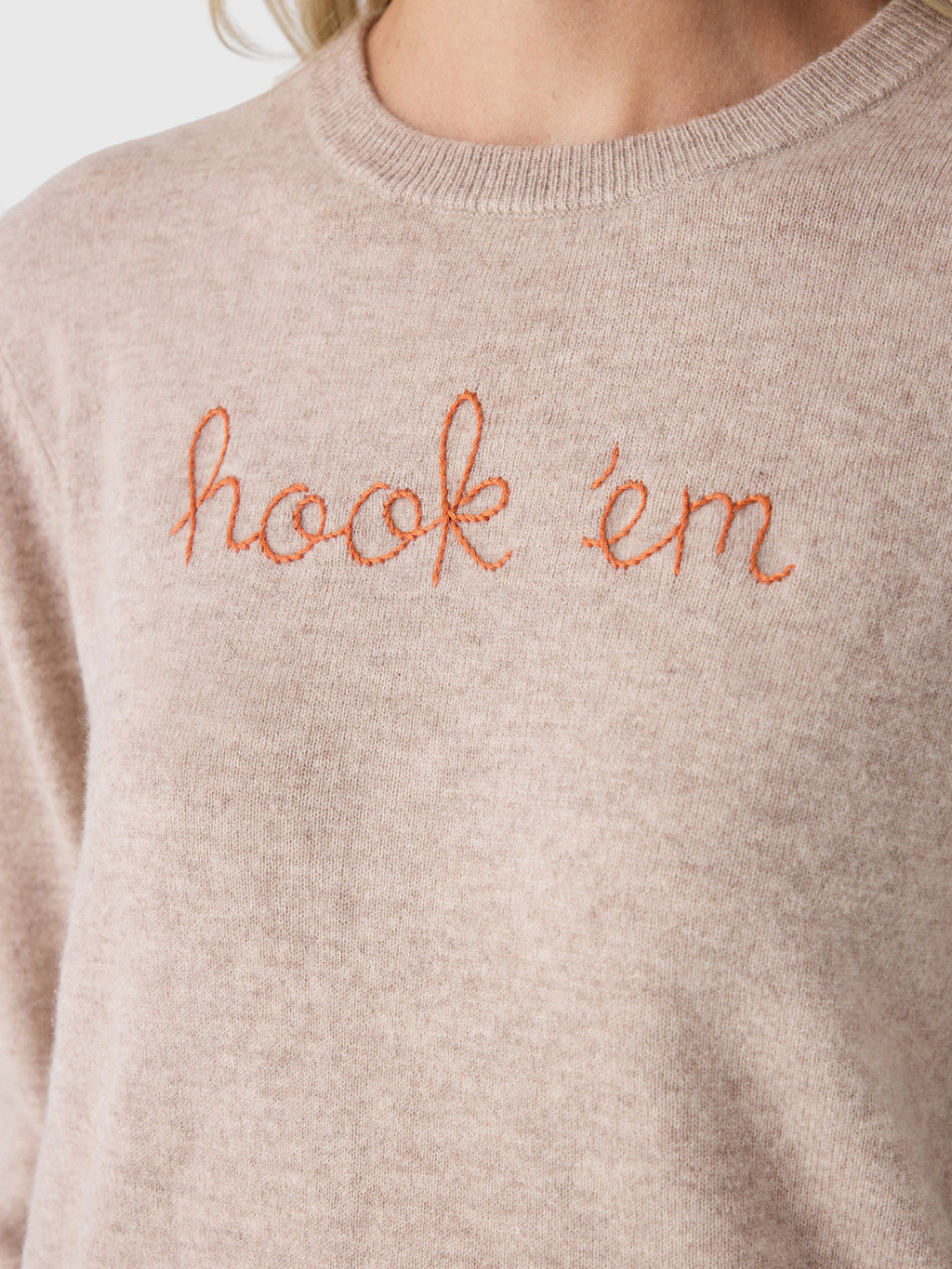 Lingua Franca Women's Hook 'Em Crewneck Sweater - Saint Bernard