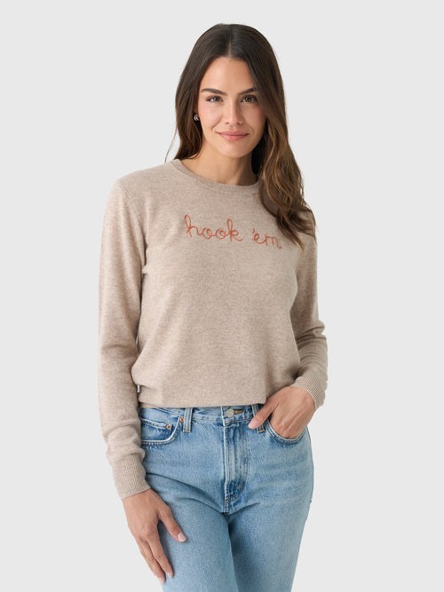 Lingua Franca Women's Hook 'Em Crewneck Sweater