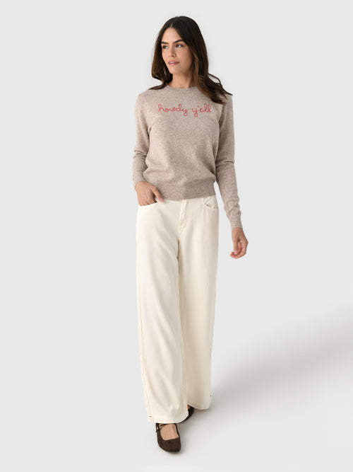 Lingua Franca Women's Howdy Y'all Crewneck Sweater