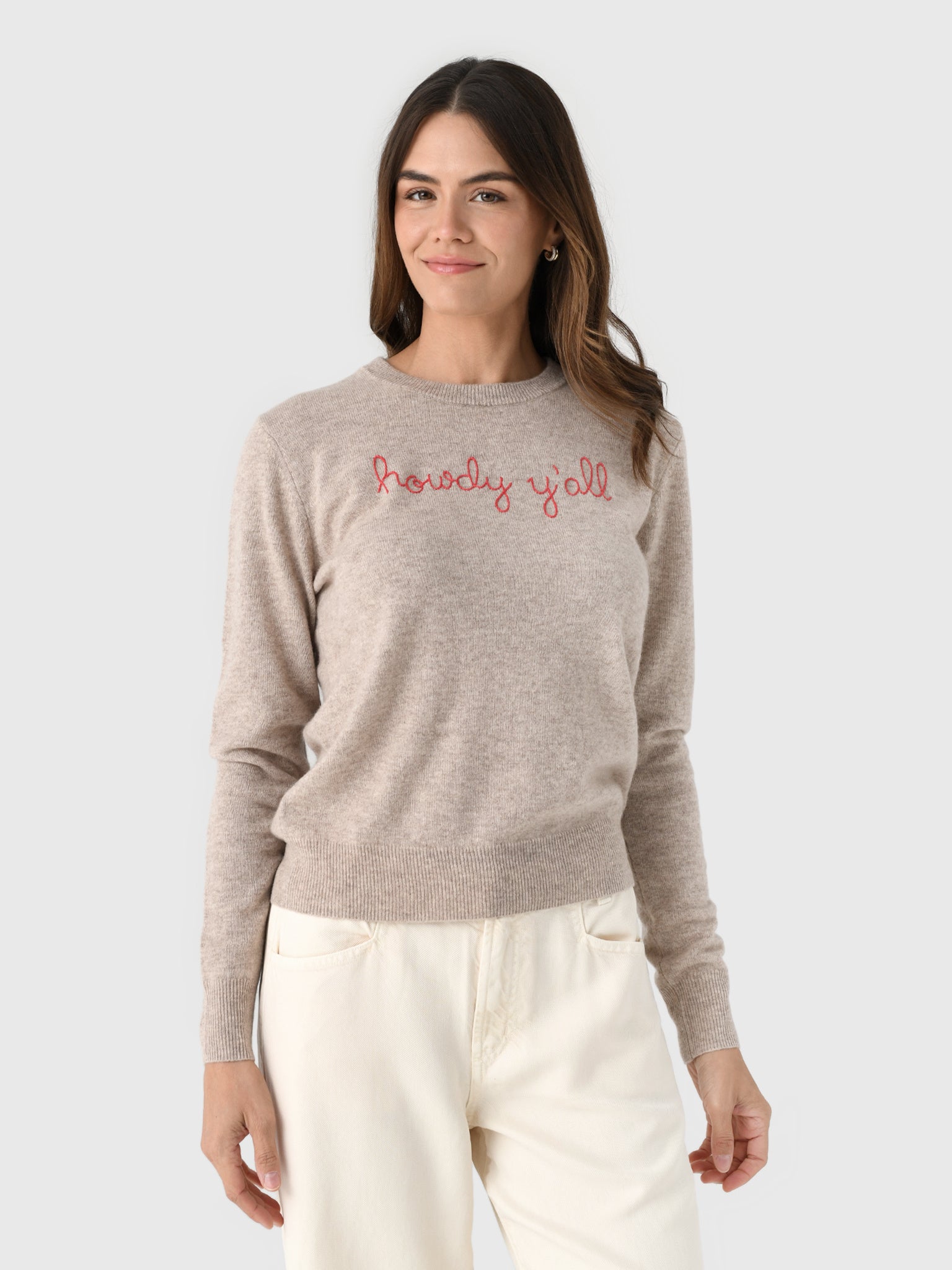 Lingua Franca Women's Howdy Y'all Crewneck Sweater - Saint Bernard
