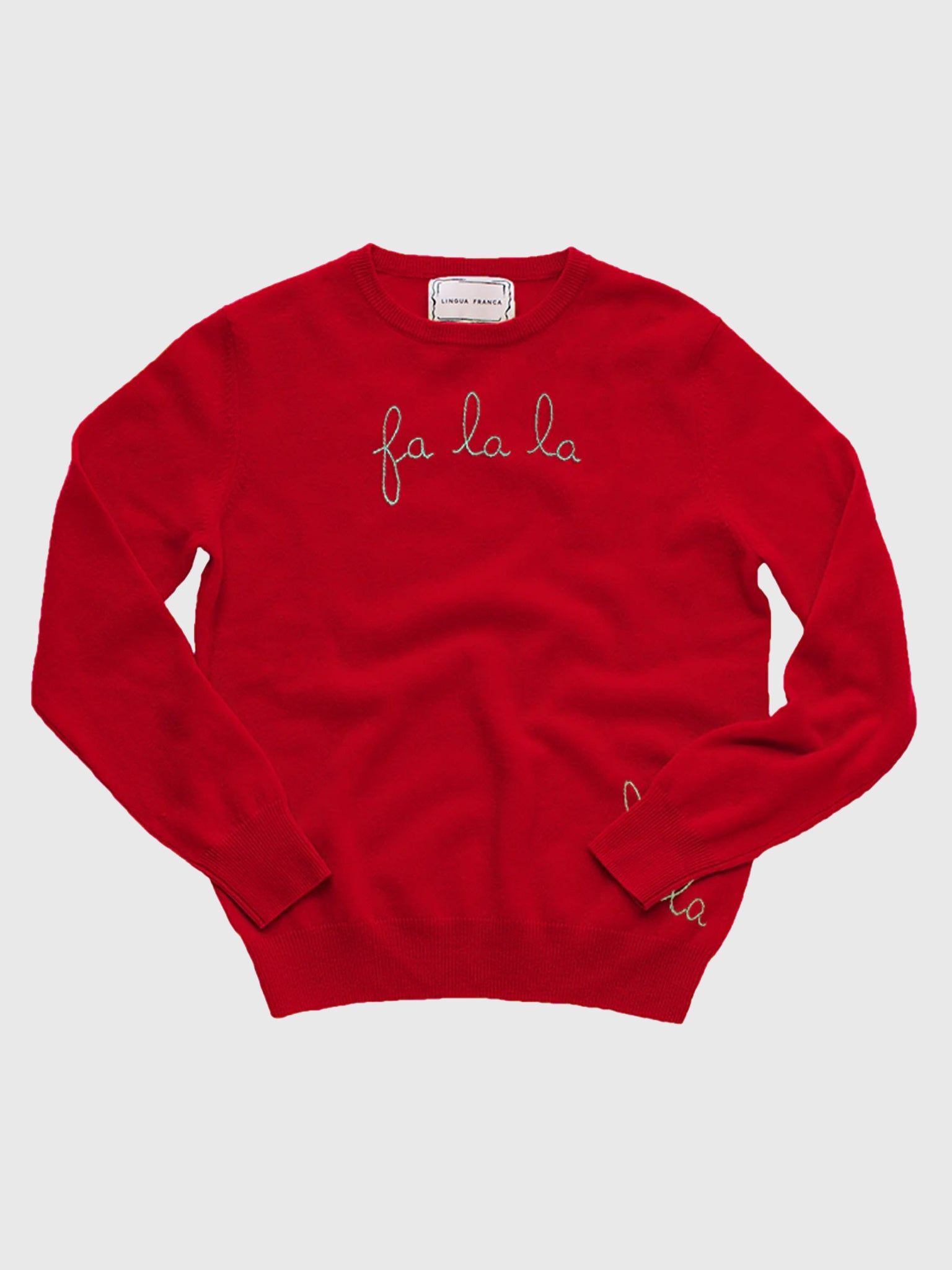 Lingua Franca Women's Fa La La Crewneck Sweater - Saint Bernard