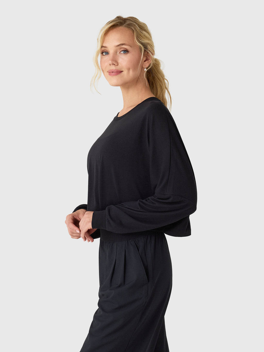 Beyond Yoga Women's Studio Luxe Cropped Long Sleeve Tee - Saint Bernard