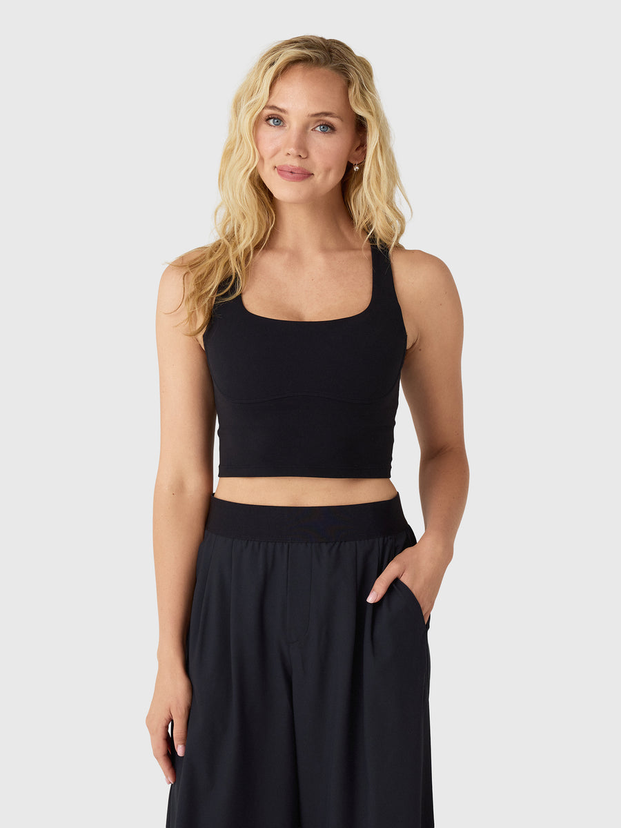 Beyond Yoga Women's Glowzone Medium Impact Cropped Tank - Saint Bernard
