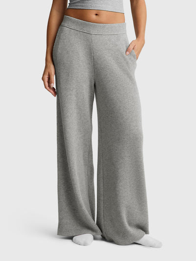 Beyond Yoga Women's Rest Day Waffle Wide Leg Pant - Saint Bernard