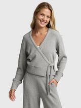 Beyond Yoga Women's Rest Day Waffle Wrap Pullover - Saint Bernard