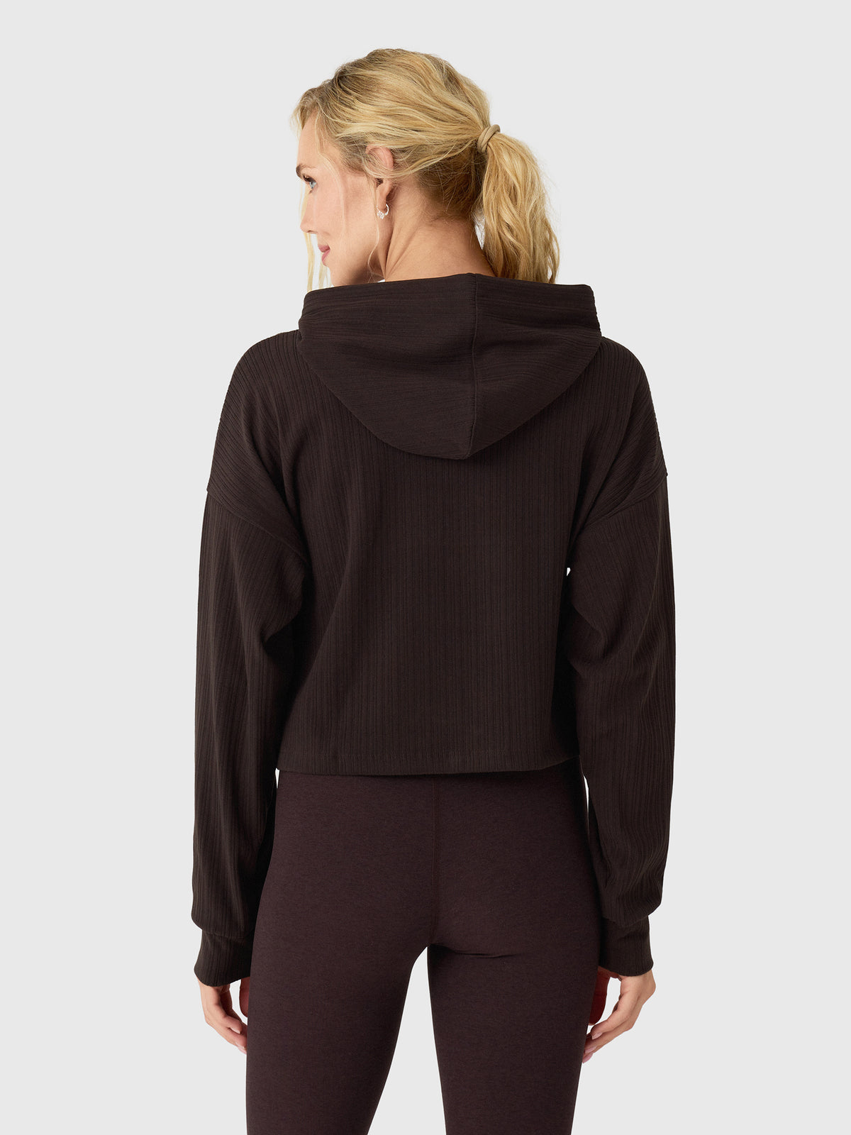 Beyond Yoga Women's Breathe Easy Ribbed Hoodie - Saint Bernard