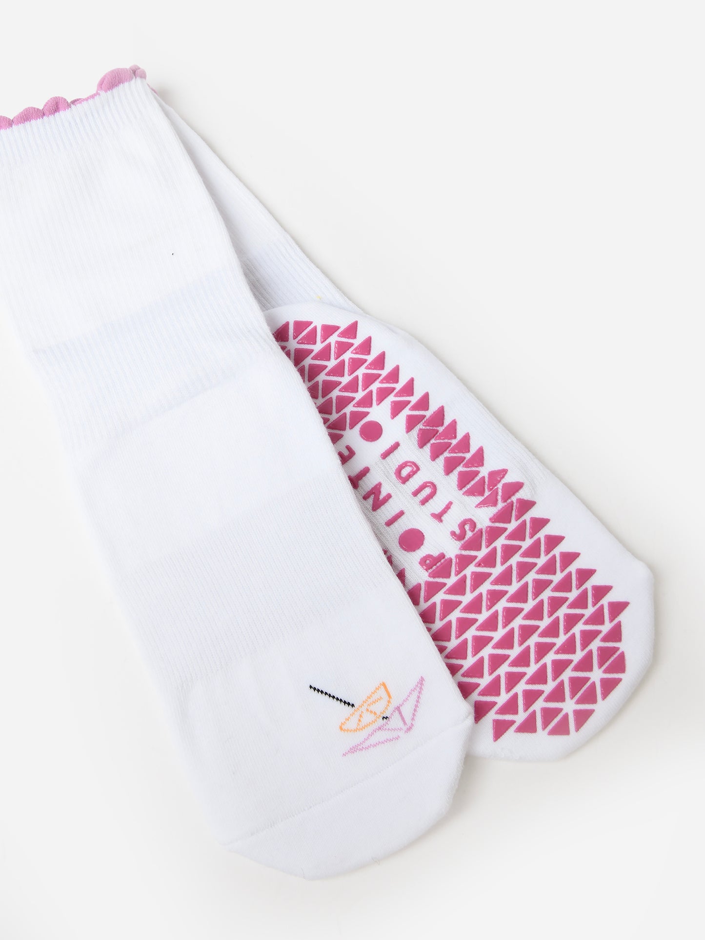 Pointe Studio Women's Happy Hour Crew Grip Socks - Saint Bernard