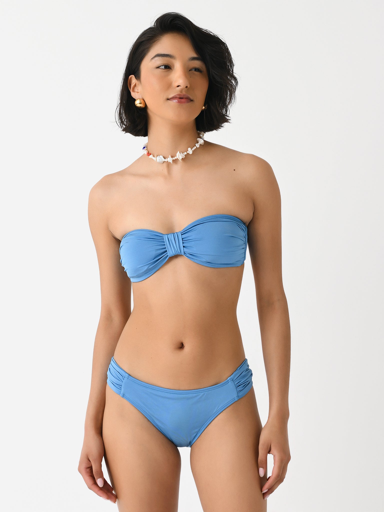 Peony Women's Ruched Bandeau Bikini Top - Saint Bernard
