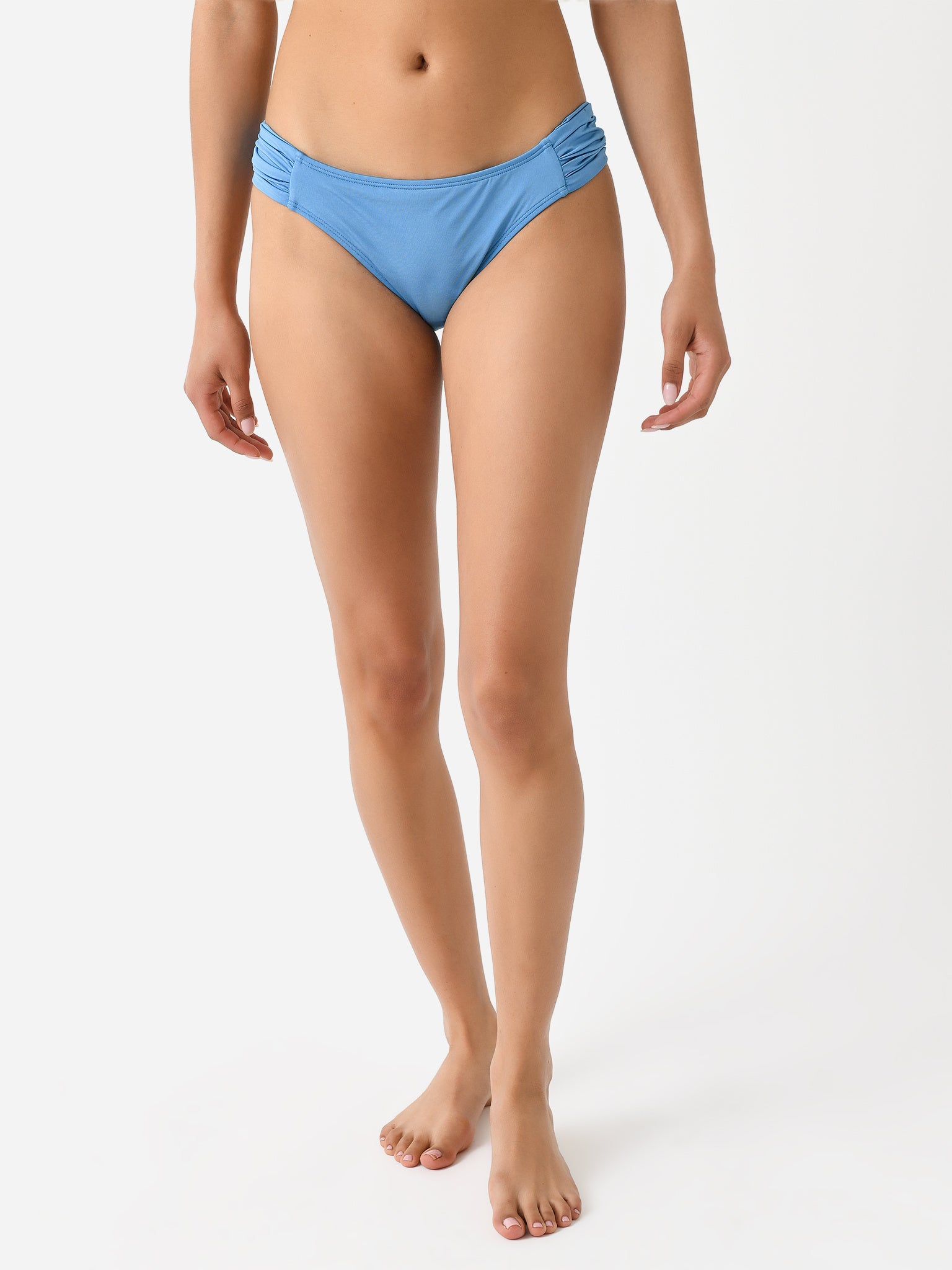 Peony Women's Ruched Low Rise Bikini Bottom - Saint Bernard
