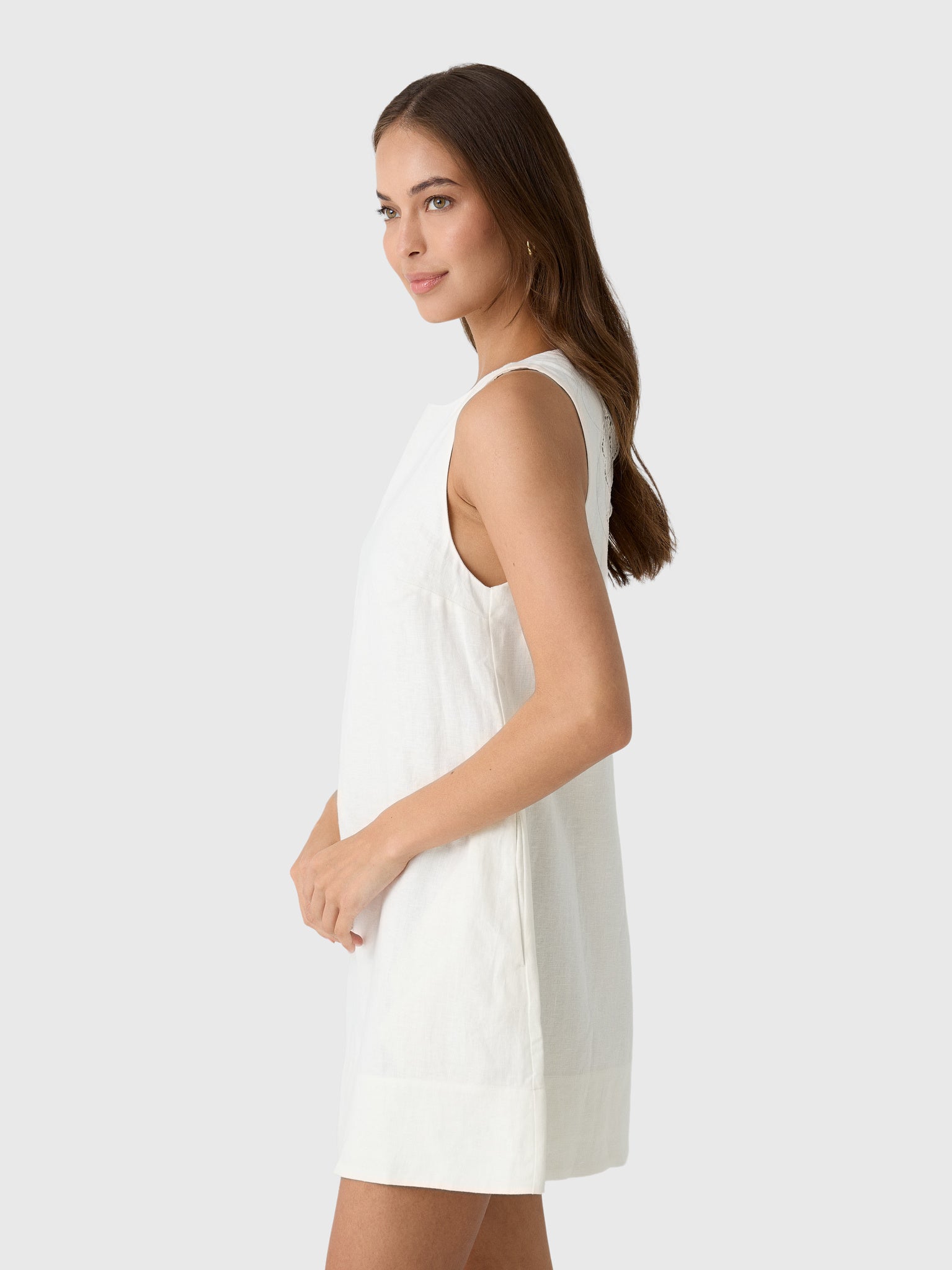 Peony Women's Embroidered Keyhole Mini Dress - Saint Bernard