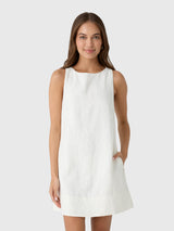 Peony Women's Embroidered Keyhole Mini Dress - Saint Bernard