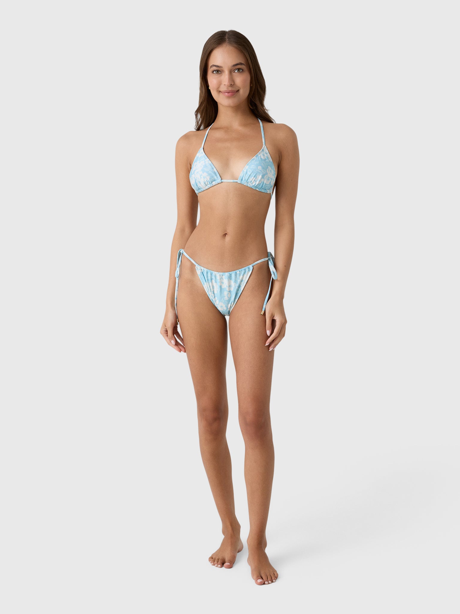Peony Women's Ruched Channel String Bikini Bottom - Saint Bernard