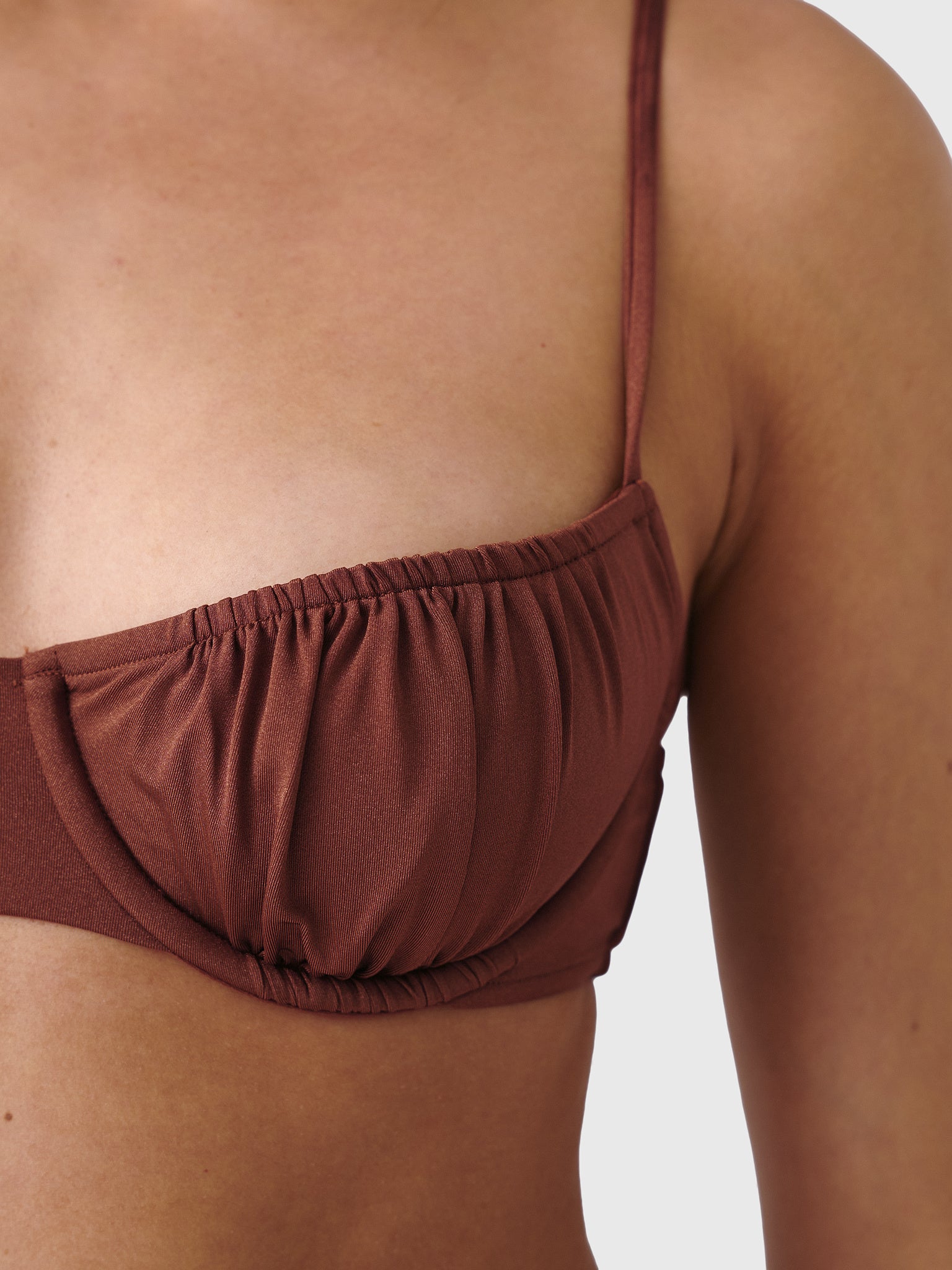 Peony Women's Everlasting Ruched Balconette Bikini Top - Saint Bernard