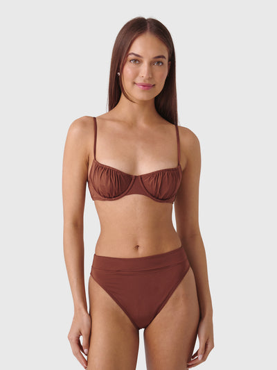 Peony Women's Everlasting Ruched Balconette Bikini Top - Saint Bernard