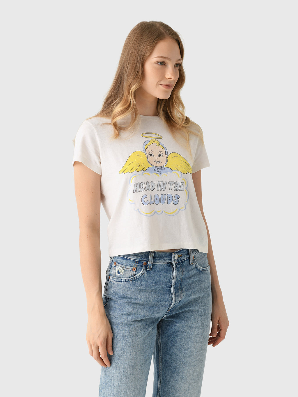 Re/Done Women's Clouds 50s Boxy Tee - Saint Bernard