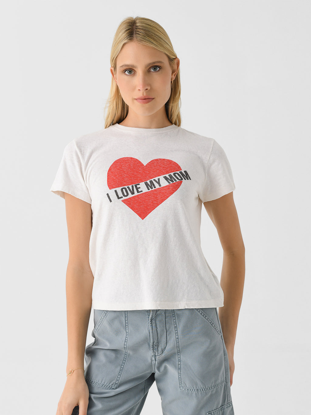 Re/Done Women's I Love My Mom Classic Tee - Saint Bernard
