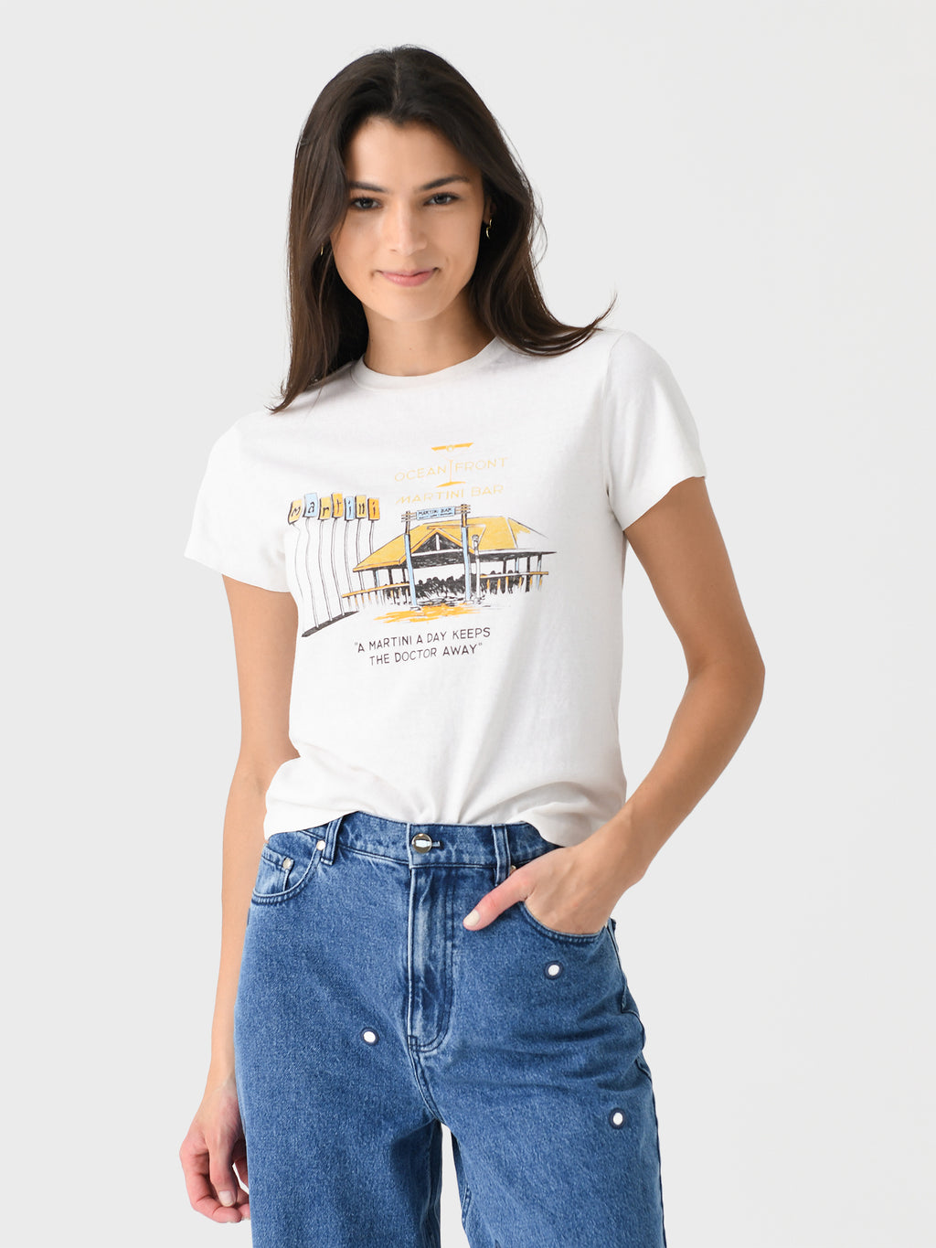 Re/Done Women's Martini Bar Classic Tee - Saint Bernard