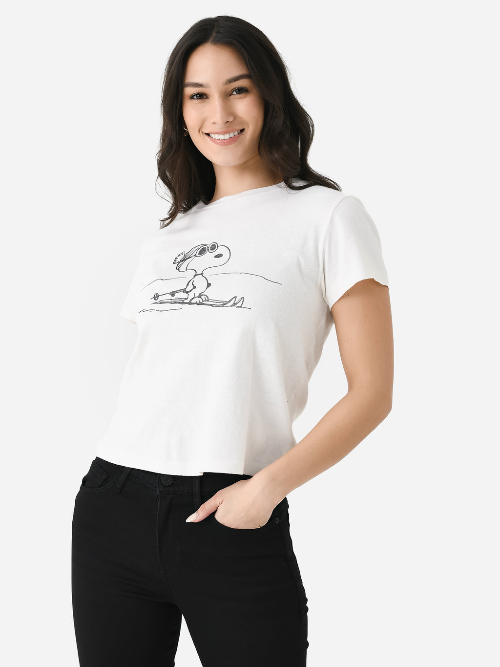 Re/Done Women's Ski Snoopy Classic Tee - Saint Bernard