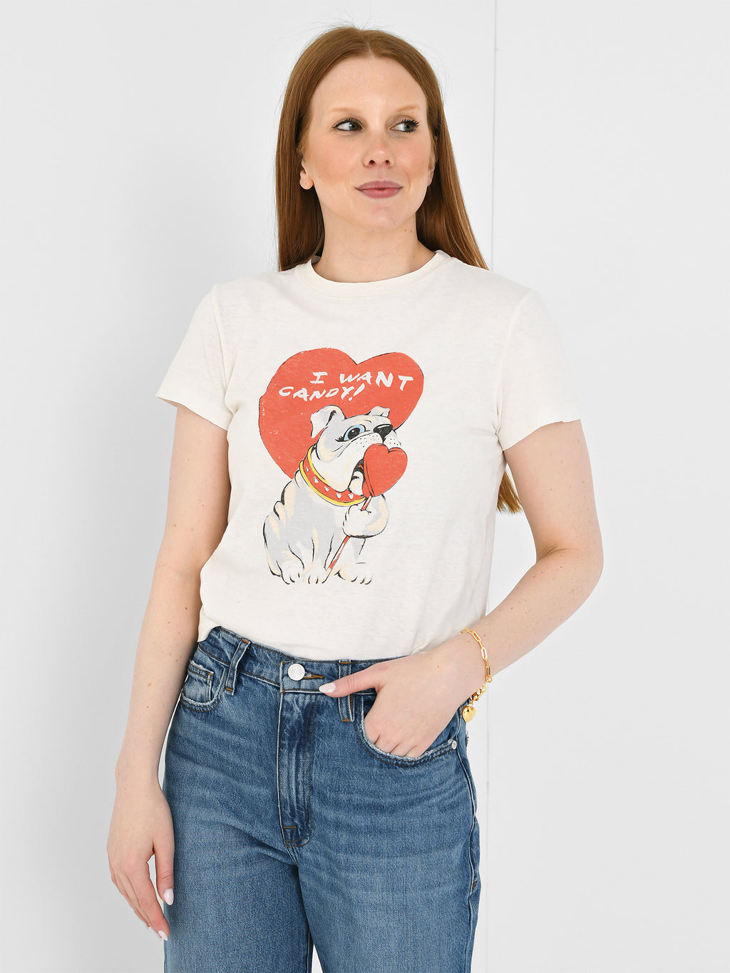 Re/Done Women's I Want Candy Classic Tee - Saint Bernard