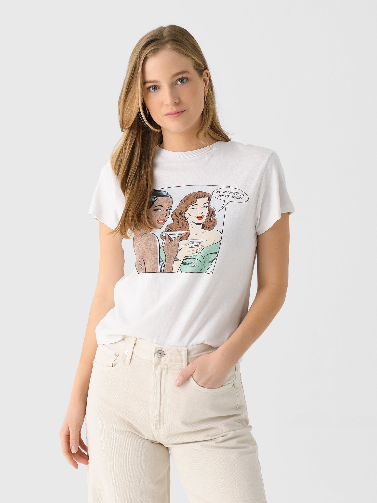 Re/Done Women's Happy Hour Classic Tee - Saint Bernard