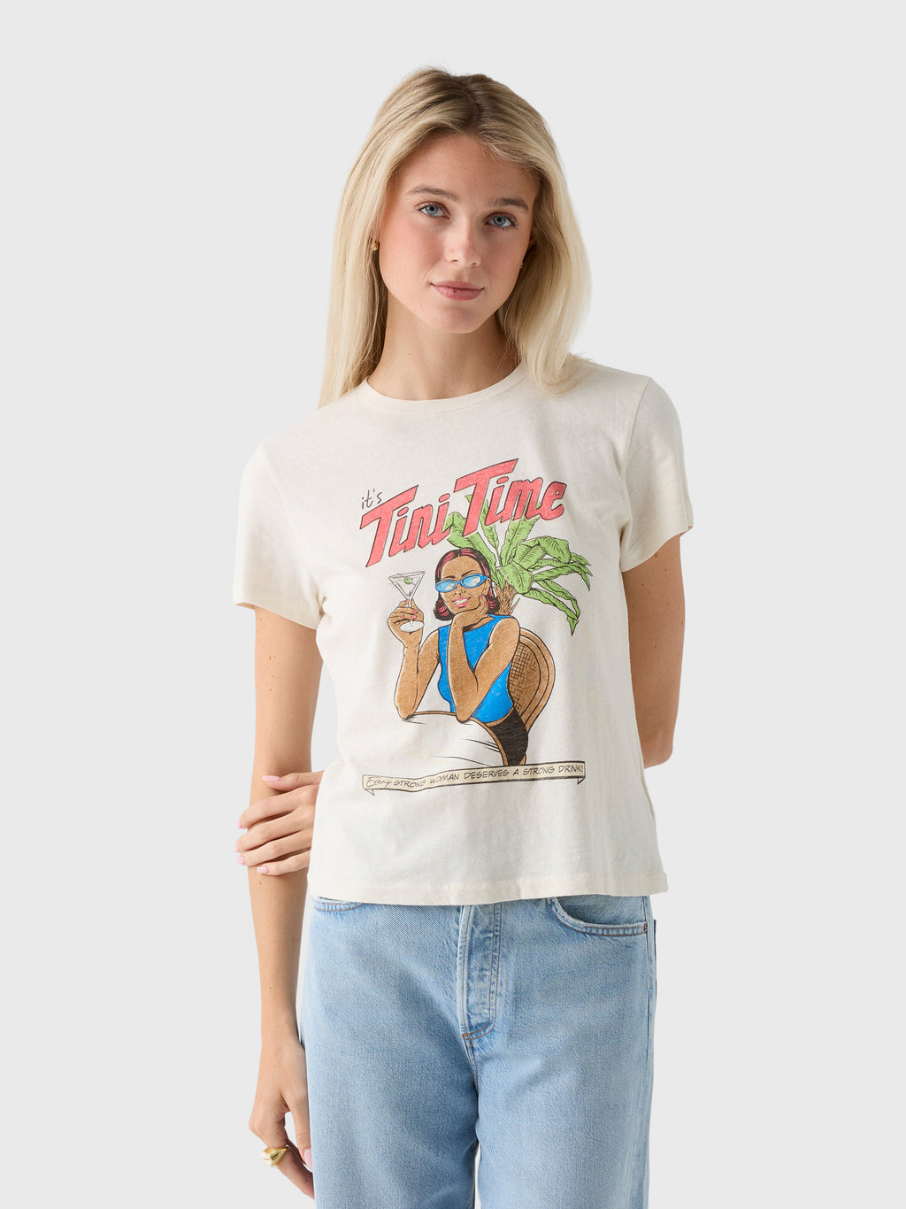 Re/Done Women's Tini Time Classic Tee - Saint Bernard