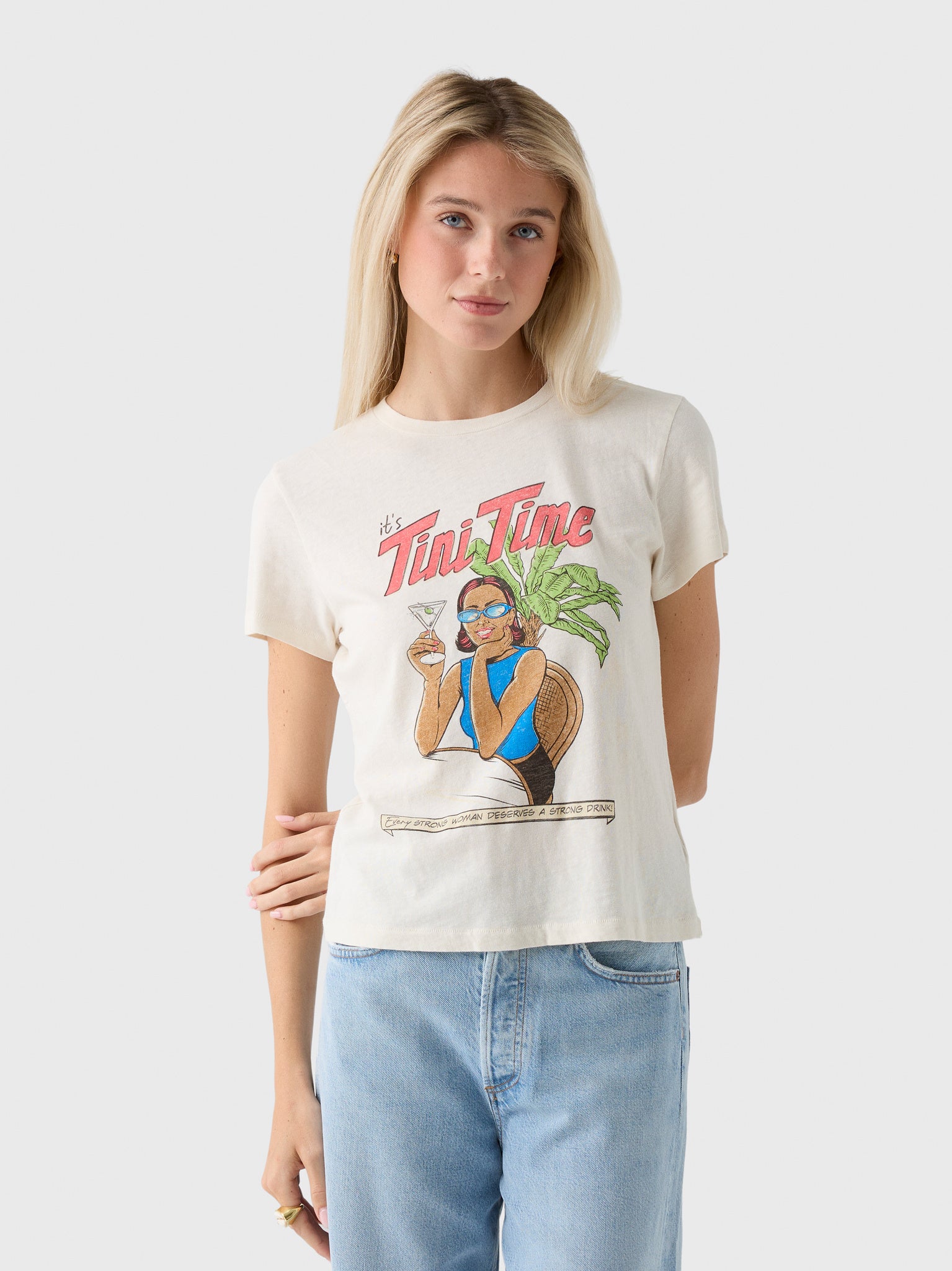 Re/Done Women's Tini Time Classic Tee - Saint Bernard