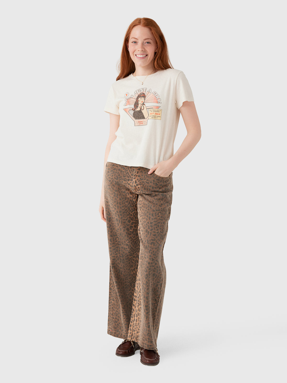 Re/Done Women's Just A Girl Classic Tee - Saint Bernard
