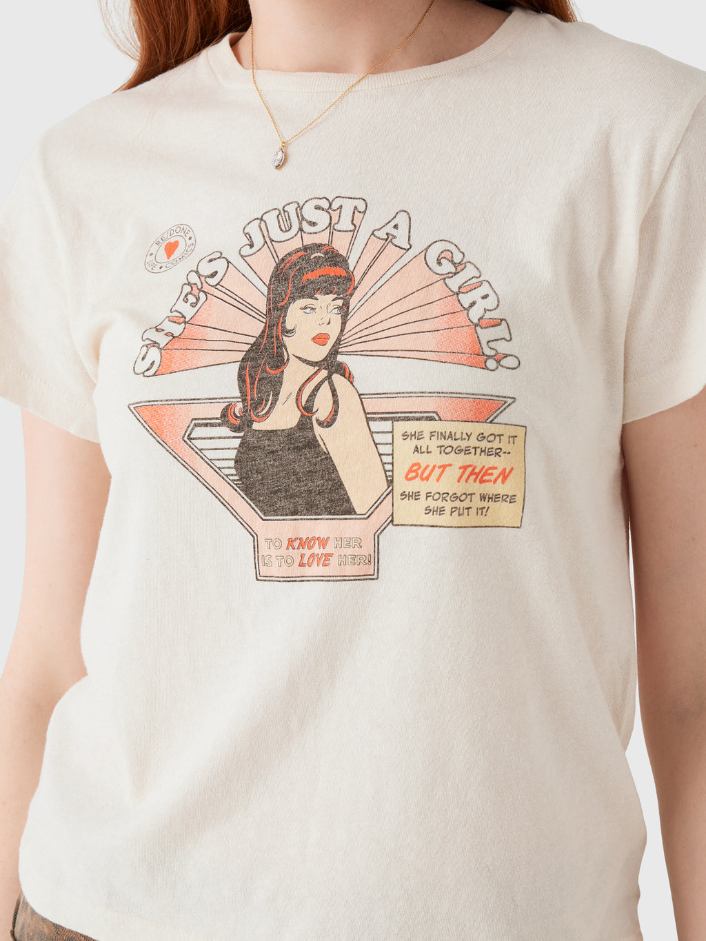 Re/Done Women's Just A Girl Classic Tee - Saint Bernard